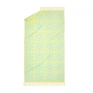Rochelle Porter Beauty Beach Towel Color: Blue/Yellow, Jacquard Design 70" X 40"